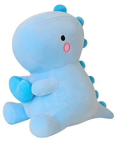 SQEQE Dinosaur Stuffed Animal, Loving Soft Dino Plush Toys with Holding Heart for Valentine Day, Sweet Romantic Anniversary Birthday Gift for Her Girls Boys Girlfriend Blue 30CM