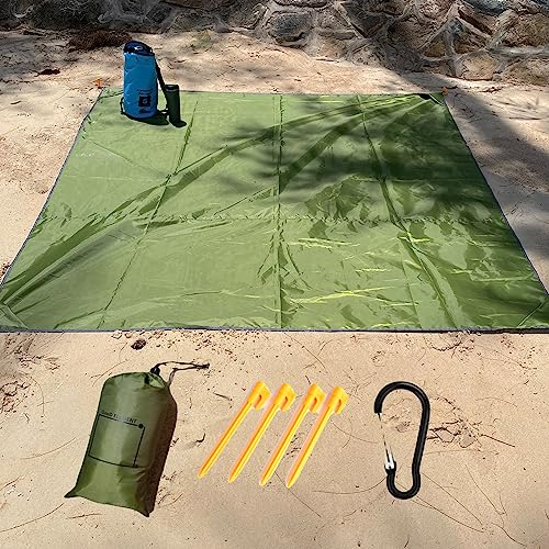 GooD ELEMENT, Compact picnic blanket 200x200, Beach mat sand free waterproof, UV protected sun shade, Beach sheet, Beach blanket sandproof extra large, Beach mats, Cycling trip accessories