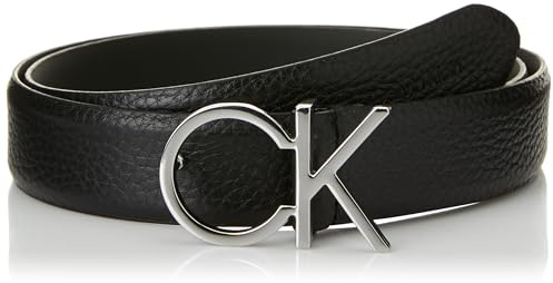 Calvin Klein Damen Gürtel Ck Logo Belt 3.0 Pebble aus Leder