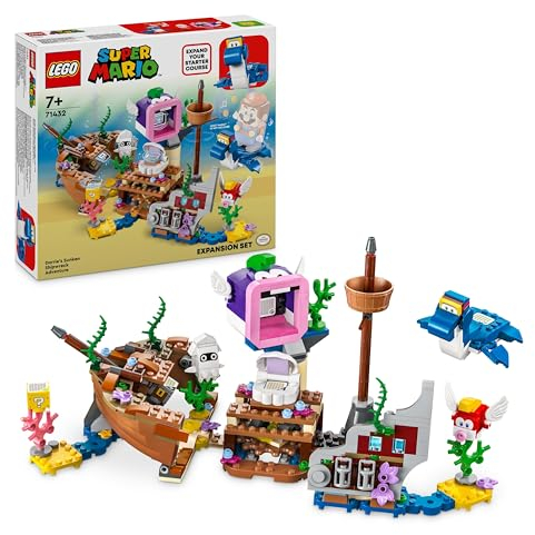 LEGO Super Mario Ensemble d'Extension Aventure dans l'Épave Engloutie avec Dorrie, Jouet pour Garçons, Filles et Enfants Dès 7 Ans, Figurines de Cheep Cheep et Bloups, Cadeau pour Gamers 71432