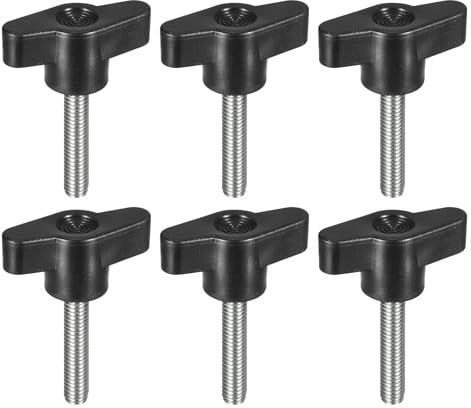 QUARKZMAN 6Pcs Tornillo de Sujeción con Mango, M6 x 30mm Tornillos de Pulgar en Forma de T de Acero al Carbono para Reemplazo Rápido de Perilla de Apriete Manual