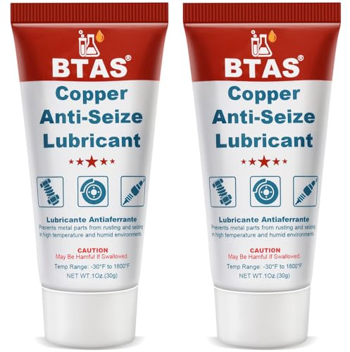 BTAS Anti Seize Lubricant Copper Grease High Temp Never Antiseize for Spark Plug Threads Bolts 30g 2 Pcs