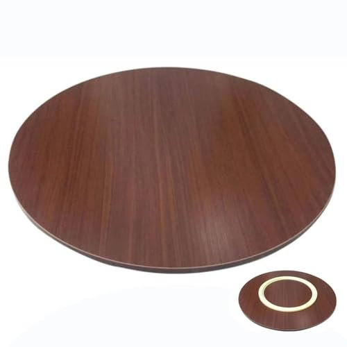 Lazy Susan Plateau de salle à manger rotatif en bois Grande assiette ronde 50 cm Couleur acajou 50 cm