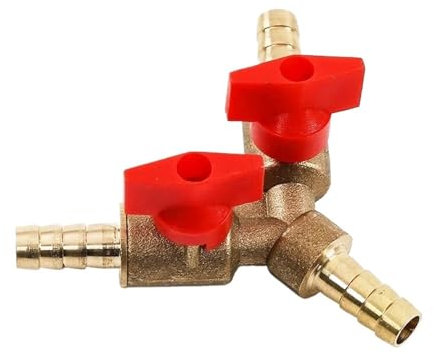 1PCS 8mm 10mm Hose Barb Brass Y Three-Way Valve Water Oil Air Gas Liquefied Gas Ball Valve Switch Pipe Fitting Connector Adapter(8mm)