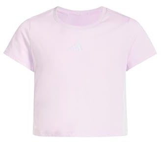 adidas Bambine e Ragazze Essentials Logo T-Shirt, Ice Lavender/White, 13-14 Years