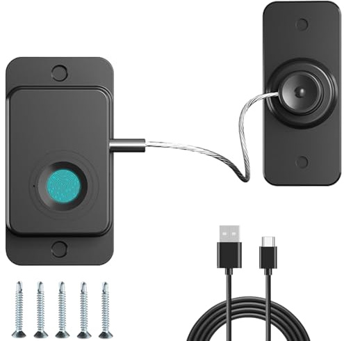 Serrure de Porte de Réfrigérateur pour Sécurité Enfant, Avec Empreintes Digitales, Cadenas Frigo pour Enfants, Limiteur d'ouverture de Fenêtre, pour Placards Armoires Réfrigérateurs Congélateurs