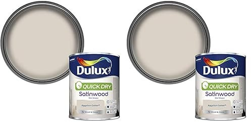 Dulux Quick Dry Satinwood Paint For Wood And Metal - Egyptian Cotton 750Ml (Pack of 2)