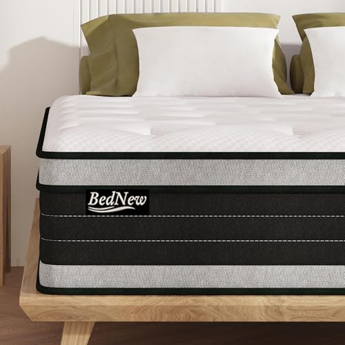 Bednew Colchón 80x200 cm - Alta Transpirabilidad y Frescura - Muelles Ensacados + Viscoelástica - Soporte Ortopédico - 31 cm Grosor - 101 Noches Prueba