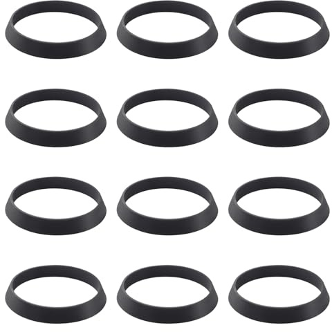 Lyeteung 12 Pièces 43x38x5 mm Conique Joint D'écoulement de lavabo, Rondelles en Silicone pour Plomberie, Joints pour Siphon, pour Tuyau D'évacuation de 1 1/2 Pouce Siphon Anti-Odeurs D'évier
