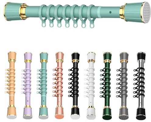 Bastone per tenda regolabile per divisori e finestre della doccia, senza trapano, si estende fino a 500 cm, perfetto per camere da letto, balconi e finestre a battente (blu, 50-75 cm)