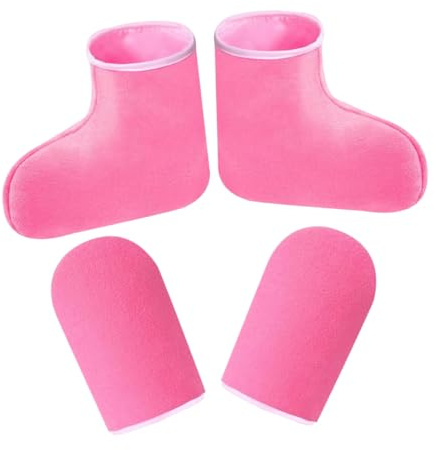 GANAZONO Set de Manucure et Pédicure en Paraffine pour Mains et Pieds, Moufles Thermiques en Polyester, Accessoires Spa Professionnels, Maintien Chaleur, Usage Polyvalent