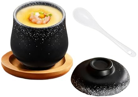 Qutalmi Cocotte en céramique - 250 ml - Petit bol à soupe et à pâtes en céramique anti-fuite - Bol de cuisine pour la fabrication de ponts aux œufs, soupes de légumes, entrée