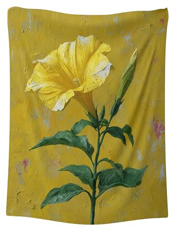 CAPITUNEISKINEPA Angel Trumpet Yellow Small Blanket for Travel 30 x 40