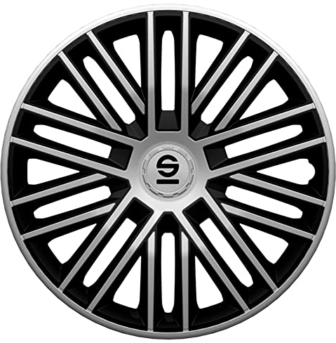 Sparco Radzierblenden Bergamo - 15-Zoll - Silber/Schwarz - Satz mit 4 Stück