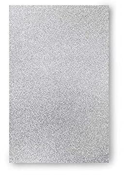 Vrandu Lot de 10 feuilles de papier cartonné étincelant pour travaux d'art décoration et fête Argenté 250 g/m² Format A4
