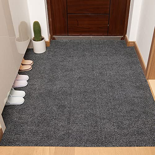 FCS Bathroom Robuster Fußabtreter Außen Innen, rutschfest Schmutzfangmatte für Haustür Waschbar, Pflegeleichte(Size:80x120cm,Color:grau)