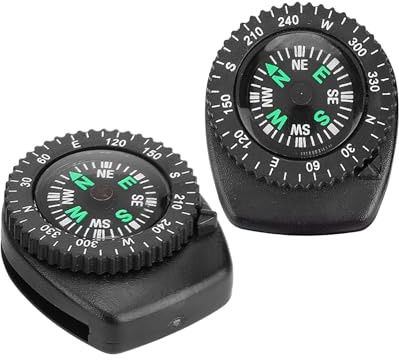 ANKROYU 2 Stück Kompass, Tragbarer Klein Kompass für Camping und Wandern, Kompass Clipper für Paracord Armband und Uhrenarmband, Navigationshandgelenk Kompass