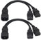 AAOTOKK(2Pezzi)IEC320 C14 a 2xC13Y Splitter di Alimentazione CA,10A 125A Doppio cavo di Alimentazione CA tipo C13 a C14 PDU,Utilizzato per Computer LED HDTV Monitor e Scanner(0.3m/1Piede)(C14 a 2xC13)