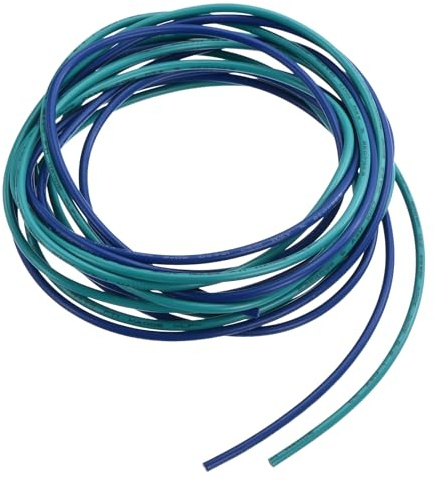 QUARKZMAN Calibro 18 Cavo Collegamento PVC 1,5m/5 Piedi 18AWG Filo Elettrico Flessibile UL1007 Trefoli Rame Stagnato Blu Verde 2mm Dia per Collegamenti Interni Aeromodelli