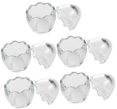 Ciieeo 5pcs Food-Safe Glass Yogurt Storage Cup Glass Dessert Cups Microwave Dishwasher Safe