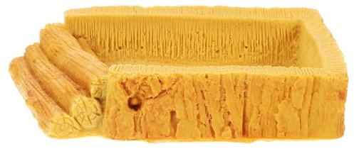 BESPORTBLE Reptilien Futternapf Aus Resin Mit Holzmaserung Wassernapf Und Futterbehälter Für Geckos Echsen Und Schildkröten Im Terrarium Sicher Und Praktisch