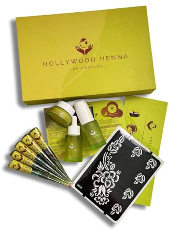 5 Pack Hollywood Henna 100% Natural Ready to Use Henna Paste Hair Color Hair Dye Cones Reddish Brown Color