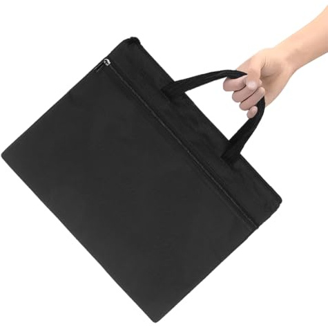 Sacoche d'Affaires Multifonction Sac à Dossier avec Fermeture Eclair en Oxford Sacoche de Rangement Commercial A4 Sac de Document en Tissu pour Bureau Ecole Voyage Conférence Affaire