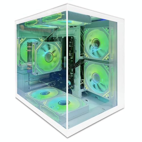 suevery PC de escritorio preconstruido para juegos | Memoria 16G | SSD 512G | AMD Ryzen5 5600GT | Integración de CPU de 6 núcleos Radeon Vega Graphics | Computadora gamer Wi-Fi blanca