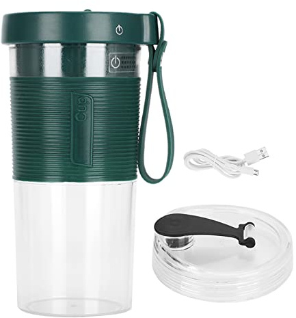 Bicchiere per centrifughe elettriche portatile, estrattore di succo ricaricabile con USB e taglierina a 3 lame, batteria da 2000 mAh per viaggi e casa, frullatore in tritan di (320 ml)