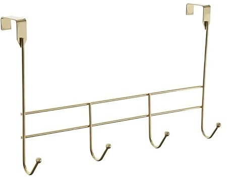 Premier Housewares Türgarderobe, 3 Haken, Gold, 10 x 40 x 25 cm