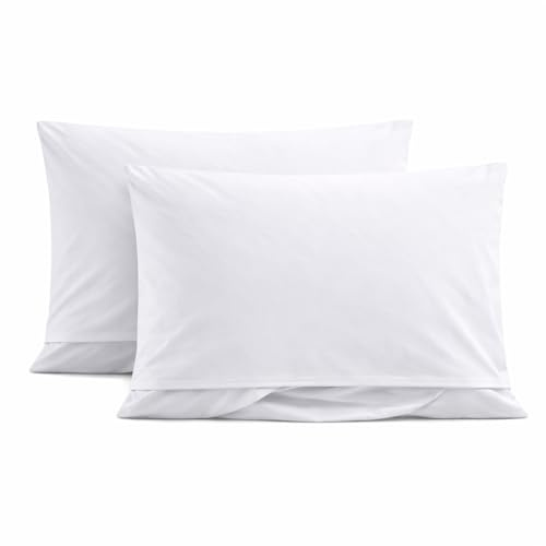 KH-Haushaltshandel Confezione da 2 pezzi Fodera per cuscino 60 x 80 cm, tessuto per alte temperature, chiusura a busta, in linone, lavabile a 95 gradi, copricuscino 100% cotone