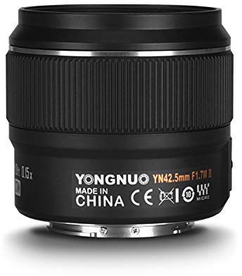 Yongnuo YN42.5MM F1.7M II Medium Auto Focus Fixed Prime Lens, for Micro Four Thirds Cameras, Compatible with Olympus Panasonic Black