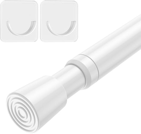 AIZESI 1Pc Spring Tension Curtain Rod, Adjustable 26-39 Inch, White