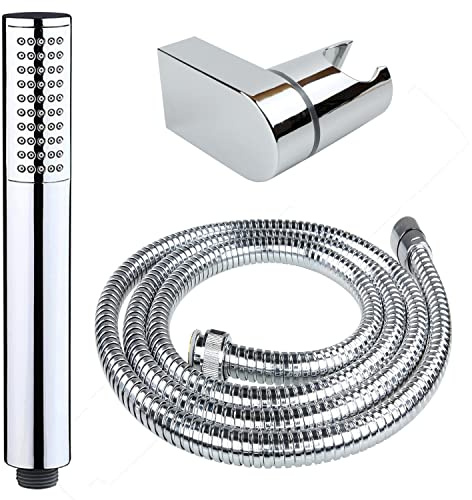 Handbrause mit Schlauch und Wandanschluss Duschkopf Set Stabbrause 170 cm Brauseschlauch Brausehalterung verstellbar Duschbrause Duschset Brausekopf
