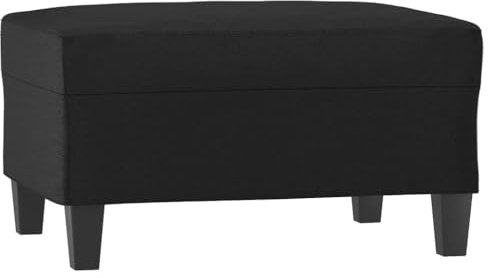 vidaXL Faux Leather Footstool- Black 27.6x21.7x16.1- Modern Design- Foam Filled- Plywood Construction