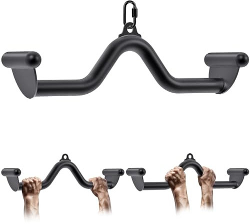 Kipika LAT Pull Down Bars Cable Machine Attachment, Rowing T-bar V-bar Set, Back Strength Training Handle Grips for Cable Machine Rowing Machine, 12 20 24 28 32 Five Sizes