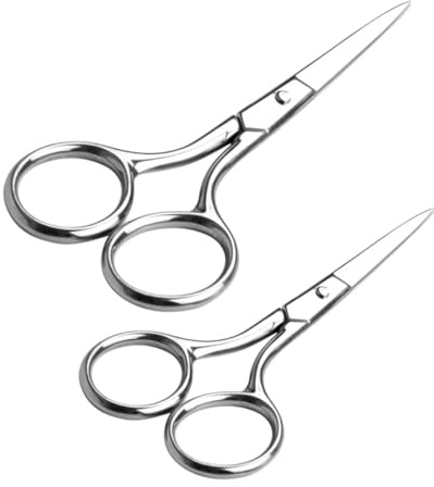 FRCOLOR 2stücke Edelstahl Augenbrauenschneider Nasenhaarschneider Multifunktionale Gerade Scheren Für Präzises Schneiden Von Gesichts Und Körperhaaren s
