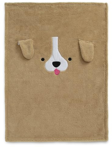 Delta Children Sherpa Throw Blanket for Kids, Tan Dog