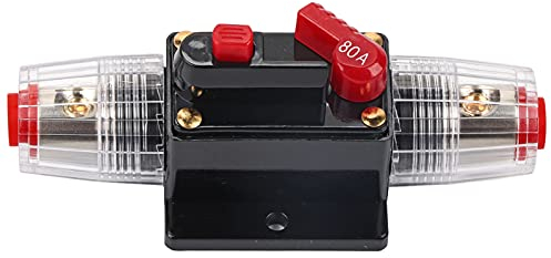 12–24 V Schutzschalter-Reset-Sicherungshalter, Auto-Boot-Sicherungshalter, wasserdicht, neu for Schutzschalter-Reset-Sicherungshalter 50 A, 60 A, 80 A, 100 A, 50 Ampere, 50 Ampere, Inline (Size : 80A