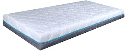 BDW - Schaumstoffmatratze mit Silberionen - H3 Fest für Baby-, Kinder-, Einzelbett - mit Abnehmbarem Waschbarem Bezug mit Schnellverschluss - Antiallergisch - Schwarz-Weiß - 140x70x10cm