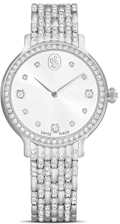Swarovski Imber-klocka, schweizisk tillverkad, metallarmband, silverfärgad, rostfritt stål, En storlek