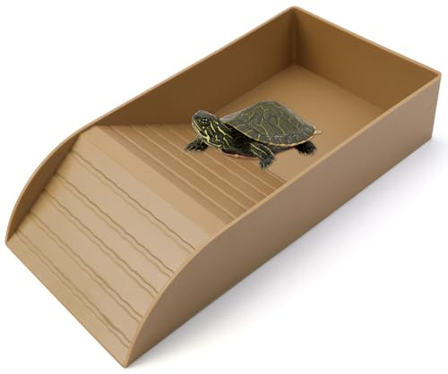 KXVXXV Schildkröten Wasserbecken mit Kletterrampe 30.5 * 14.9 * 6 cm für kleine Schildkröten Schildkröten Zubehör für Reptilientanks Aquariumkäfigzubehör für Reptilien und Amphibien