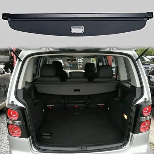 DRYFAL Auto Laderaumabdeckung für VW Touran 2006-2015 Auto Einziehbarer Laderaumabdeckung Kofferraum Schutz Der PrivatsphäRe Cargo Cover