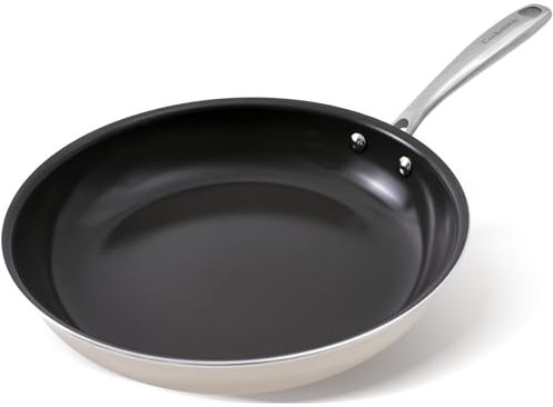 Poêle en Céramique Antiadhésive, Poêle à Frire Antiadhésive de 24cm, Poêle à Œufs pour la Cuisine, Sans PFOA, PTFE et PFAS, Compatible Induction, Convient pour le Four et la Lave-vaisselle.