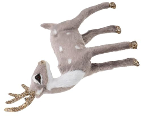 VICASKY Miniatur-rentierfigur Aus Kunststoff Schwarze Weihnachtliche Dekoration Realistische Hirschstatue Für Innen Und Außen Festliches Weihnachtsornament Für Haus