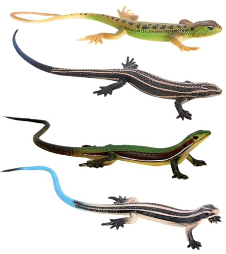 SGSCFG 4 Piezas De Lagarto Simulado De Plástico, Juguetes para Niños, Juguetes Creativos Divertidos, Decoraciones De Fiestas, Modelos De Enseñanza.