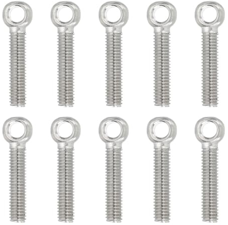 PATIKIL Bulloni Ad Anello Con Spalla Di Sollevamento M5x28mm, 10 Pc Bulloni A Spalla Filettati Per Sollevamento 304 Acciaio Inox Bulloni Ad Anello Per Sollevamento Sospensione, Argento