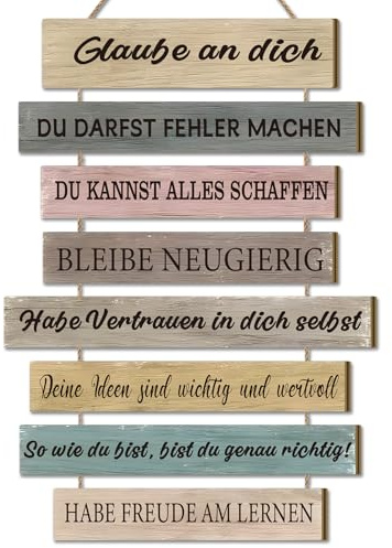 CHDITB Insirierende Wanddeko Wandbild,Schild Mit Spruch,Motivierende Familienregeln Lebenseinstellung,Bilder mit Sprüchen,Plankenschild Familienschild,Jugendweihe Deko Mädchen Jungen