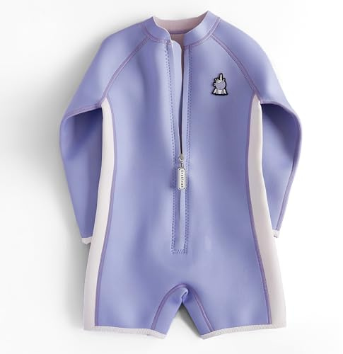 Roarsome Kids Wetsuit with Fleece Lining Made from Limestone-Based 3mm Neoprene | 2025 Softer Feel | Front Zip | Long Sleeves & Short Legs - Sparkle the Unicorn - 2-3 Years