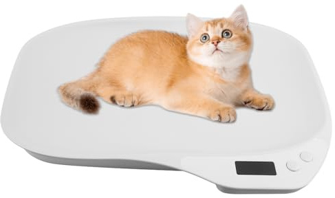 Djurvåg för små djur, digital husdjursvåg 15 kg (±1 gram), LCD digital kattvåg, minivåg med LCD-display, babyvåg digital, viktvåg för kattungar valpar hamstrar fåglar kanin